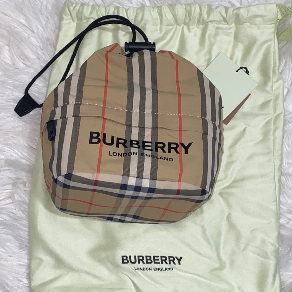 Burberry Beige and Red Check Bag